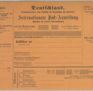 89302 - GERMANY Bayern - Postal History - STATIONERY International Money Order