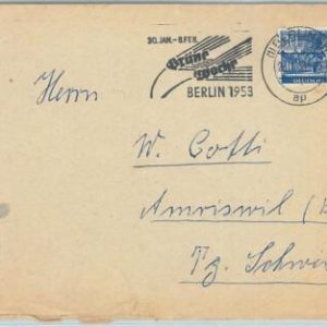 66776 - GERMANY  Berlin  - Postal History - MICHEL # 51 on COVER 1953