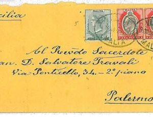 20757 - MALTA - POSTAL HISTORY - Cover to PALERMO, ITALY 1903