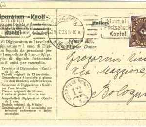 69969 - GERMANY - POSTAL HISTORY - Michel # 208P on ADVERTISING POSTCARD  1923