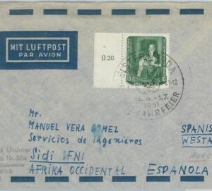 75227 - DDR GERMANY  - POSTAL HISTORY - Airmail Cover  to SIDI IFNI !! 1961