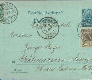 89265 - GERMANY - Postal History -  STATIONERY CARD with added franking 1900