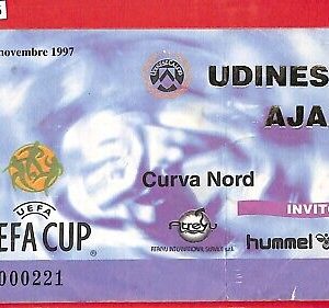 C1576 - Vecchio  BIGLIETTO PARTITA CALCIO - 1997 UEFA Cup:  UDINESE  - AJAX