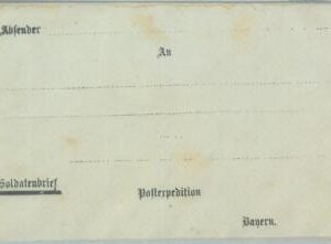89226 - GERMANY Bayern - Postal History - STATIONERY Formular FIELD POST COVER