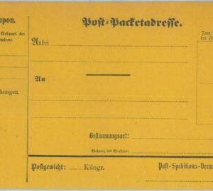 89298 - GERMANY - Postal History -  STATIONERY FORMULAR Parcel Post Card