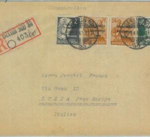 89311 - GERMANY Soviet Zone  - POSTAL HISTORY - REGISTERD COVER  to Italy 1949