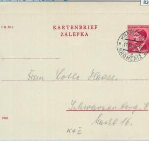 82024 GERMANY  Bohemia-Moravia - Postal History - STATIONERY CARD 1943