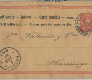 82025 - GERMANY - Postal History - STATIONERY CARD to SPAIN 1889 Estafeta MADRID