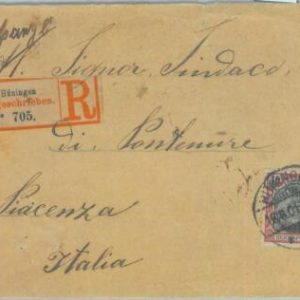 85196 - GERMANY - POSTAL HISTORY - Michel # 60 on REGISTERED COVER  ITALY  1901