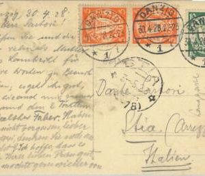 66726 - GERMANY  Danzig - Postal History - POSTCARD  to ITALY 1928