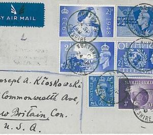 21564  - GB Great Britain  - POSTAL HISTORY - Airmail Cover OLYMPIC GAMES 1948