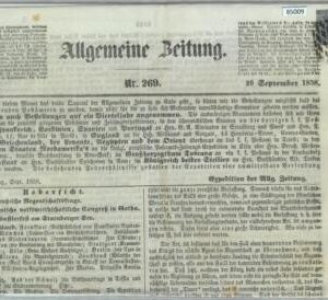 85009 - GERMANY - POSTAL HISTORY - Stamp on NEWSPAPER Allgemeine Beitung 1858