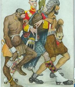 92020 -  Vintage POSTCARD -  HUMOR - Military WWI  SATIRE -  SCOTTS British