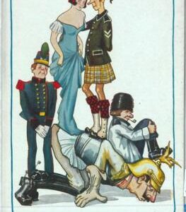 92023 -  Vintage POSTCARD -  HUMOR - Military SATIRE - Bertiglia SCOTTS