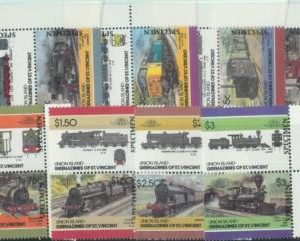 78413 - UNION Islands - STAMPS - TRAINS  1984 - 16 Values MNH - SPECIMEN