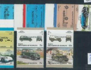 78417 - BEQUIA - STAMPS:  cars FERRARI  maseratti FORD  28 Values MNH - SPECIMEN