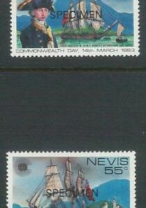 78433 - NEVIS - STAMPS:   Overprinted SPECIMEN set in special folder 1983 - BOAT