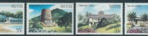 78435b  -  NEVIS  - STAMPS:  ARCHITECTURE  4 values MNH - Overprinted SPECIMEN