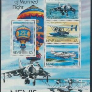 78432 - NEVIS  stamps - 1983  AVIATION Balloon  S/S -  MNH Overprinted SPECIMEN