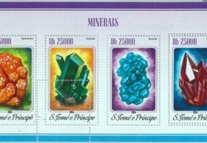 A1291 - SAO TOME & PRINCIPE, ERROR МISPERF Miniature s: 2014, Minerals, Boracite