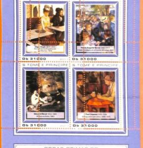 A6764- SAO TOME & PRINCIPE, Error 2017 MISSPERF MINIATURE S: Art, Cezanne, Degas