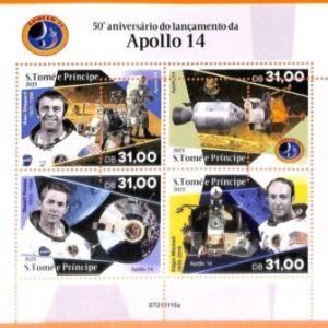A6685 - SAO TOME & PRINCIPE, Error, 2021, MISSPERF MINIATURE S: Space, Apollo 14