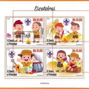 A6769 - SAO TOME & PRINCIPE, Error, 2020 MISSPERF MINIATURE S: Boy Scouts, Music