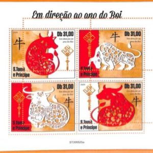 A6767 - SAO TOME & PRINCIPE, Error, 2020 MISSPERF MINIATURE S: Chinese year Bull