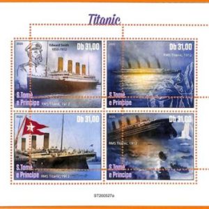A6731 - SAO TOME & PRINCIPE, Error, 2020, MISSPERF MINI S: Titanic, Ships, Boats