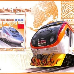 A6719 - SAO TOME & PRINCIPE, Error, 2020 MISSPERF SOUVENIR SHEET: African Trains