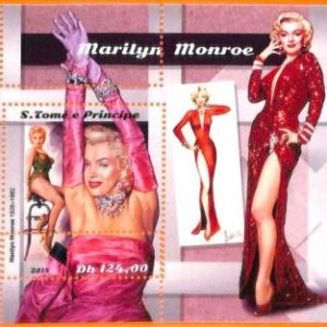 A6654 - SAO TOME & PRINCIPE, Error, 2018 MISSPERF SOUVENIR SHEET: Monroe, Cinema