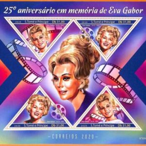 A6694 - SAO TOME & PRINCIPE, Error, 2020 MISSPERF MINIATURE S: Eva Gabor, Cinema