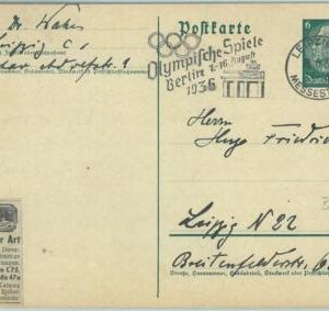 68192 - GERMANY - POSTAL  STATIONERY - 18.6.1936  Olympic postmark