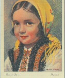 84019 - POLAND - VINTAGE collectable POSTCARD - Illustrated ETHNIC costumes