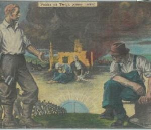 84035 - POLAND - VINTAGE collectable POSTCARD - Illustrated  PROPAGANDA