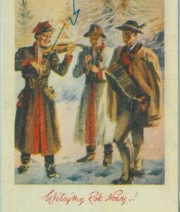 84024 - POLAND - VINTAGE   POSTCARD - Illustrated ETHNIC costumes MUSIC