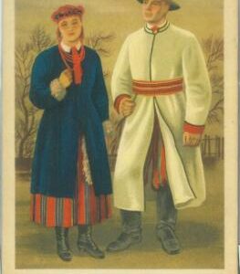84022 - POLAND - VINTAGE collectable POSTCARD - Illustrated ETHNIC costumes
