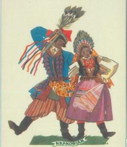 84017 - POLAND - VINTAGE collectable POSTCARD - Illustrated ETHNIC costumes