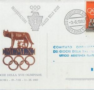 75913 - ITALY - Postal History - EVENT Postmark & Postcard 1960  OLYMPIC GAMES