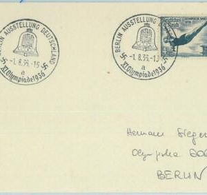 68134 - GERMANY - POSTAL HISTORY - CARD - 1.8.1936 Olympic postmark: BERLIN a