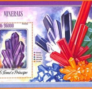 A6756 - SAO TOME & PRINCIPE, Error, 2014 MISSPERF SOUVENIR SHEET: Minerals, Gems