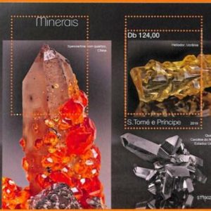 A6757 - SAO TOME & PRINCIPE, Error, 2019 MISSPERF SOUVENIR SHEET: Minerals, Gems