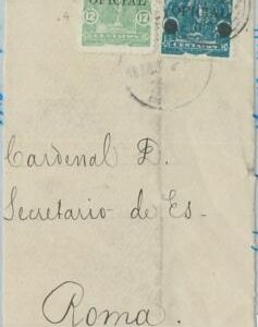74472 - EL SALVADOR - POSTAL HISTORY - OFFICIAL STAMPS on COVER cut-out to ITALY