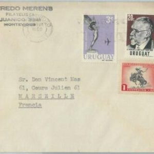 74530 - URUGUAY -  POSTAL HISTORY -  COVER  to FRANCE 1960