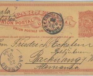 74526 - URUGUAY - POSTAL HISTORY - STATIONERY CARD to Württemberg GERMANY  1893