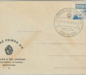 74537 - URUGUAY - POSTAL HISTORY - OFFICIAL FDC COVER Airmail AGRICOLTURE 1956