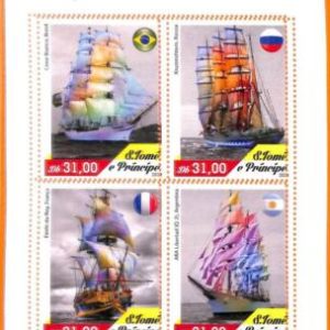 A6732 - SAO TOME & PRINCIPE, Error, 2020 MISSPERF MINIATURE S: Tall Ships, Flags