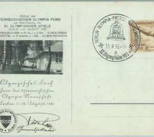 68189 - GERMANY - POSTAL HISTORY - CARD - 15.8.1936 Olympic postmark: BERLIN a
