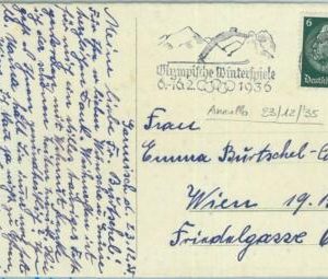 68236 - GERMANY - POSTAL HISTORY - CARD: 23.12.1935 Olympic postmark: GARMISCH