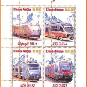 A6718 - SAO TOME & PRINCIPE, Error, 2020, MISSPERF MINIATURE S: Norwegian Trains